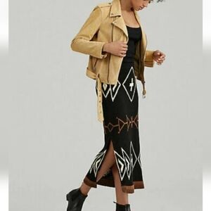 Vintage Polo Ralph Lauren Western Aztec Black Patterned Skirt Size L